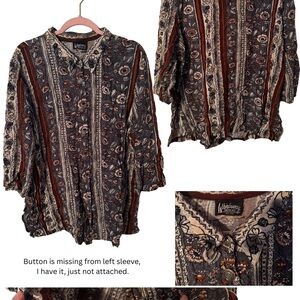 Vintage Whirlaway Frocks Multicolor Blouse